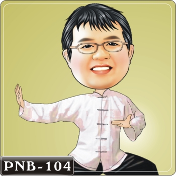 男生人像Q版漫畫PNB-104(功夫裝Q版畫)